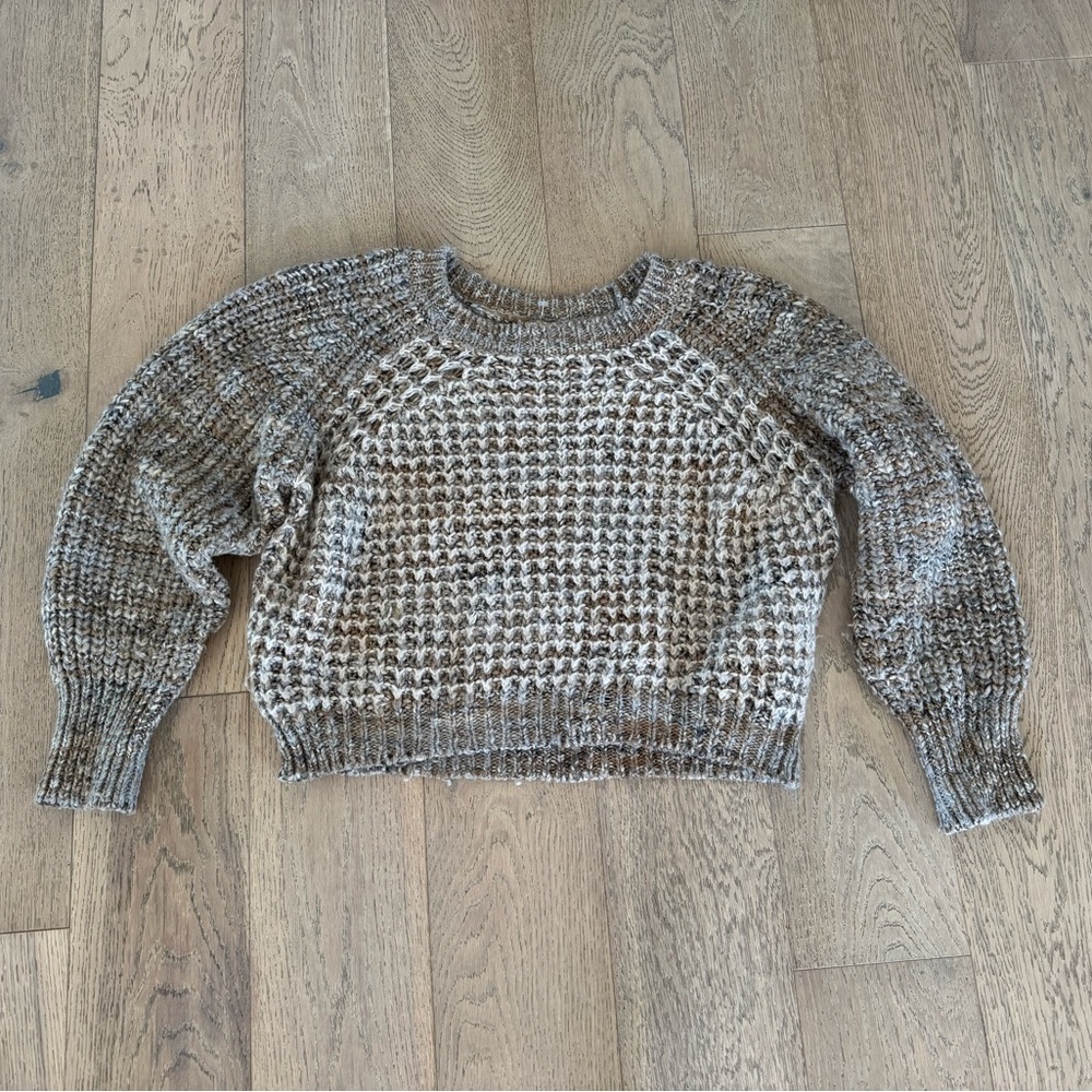 MOTH Anthropologie Balloon Sleeve Sweater - Small Tan $175